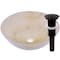Novatto White Onyx Vessel Sink and Matte Black Umbrella Drain NOSV-WOMB - alternate 1